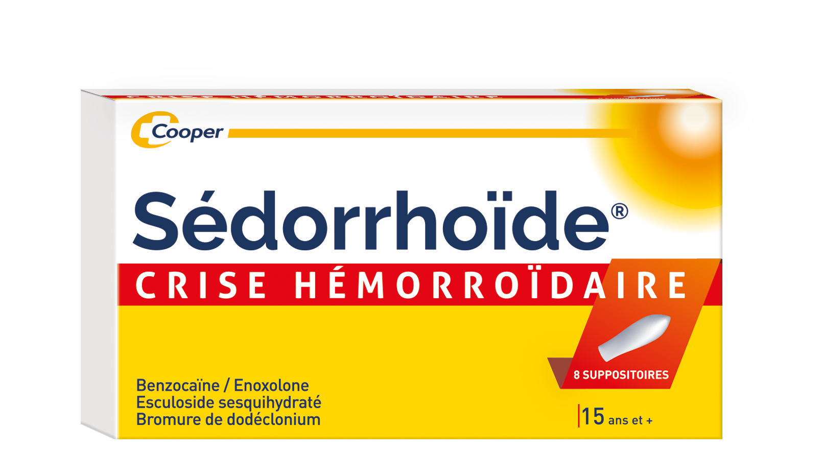 SEDORRHOIDE CRISE HEMORROIDAIRE, 8 suppositoires | Cooper